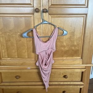 Pink tank top bodysuit